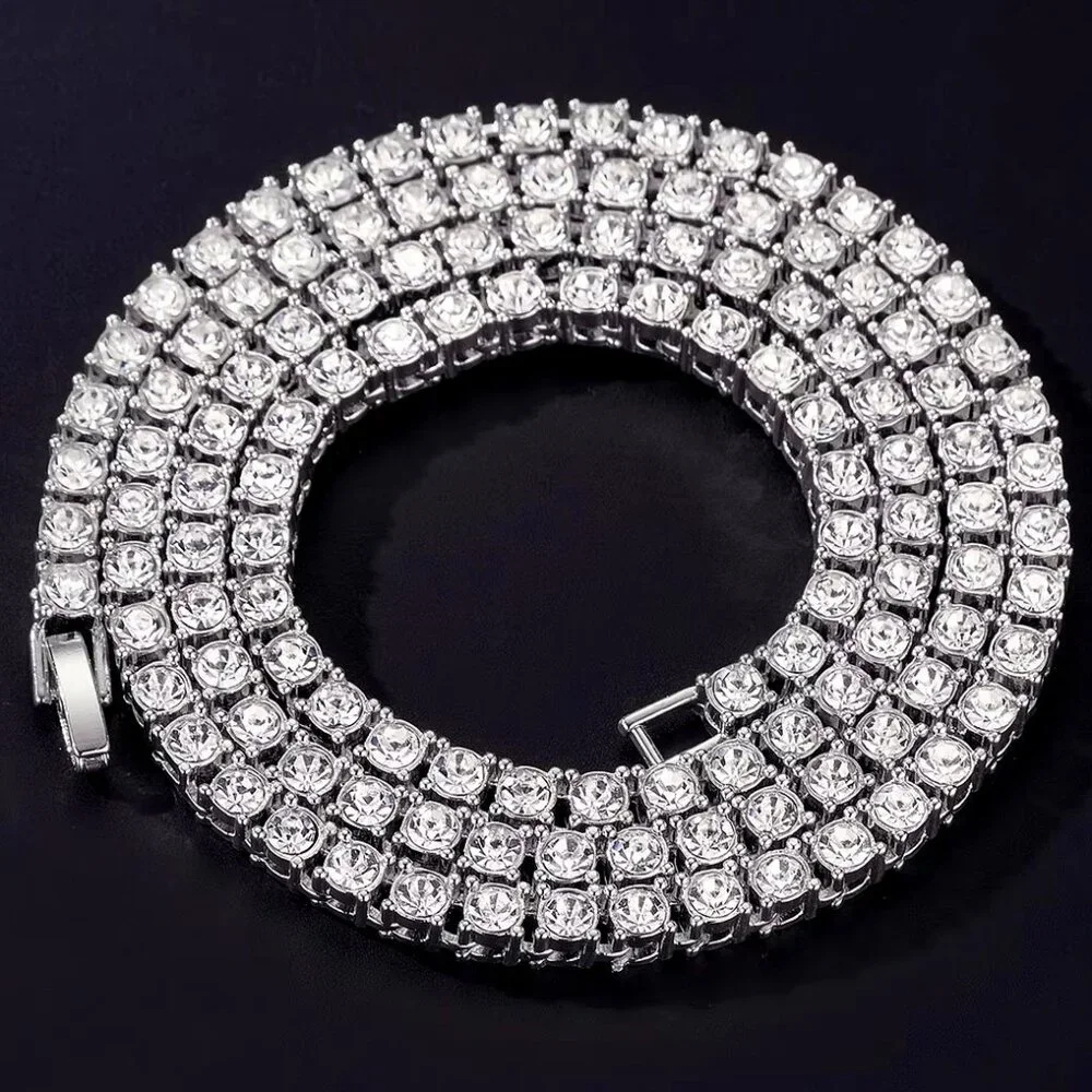 ⭐ Beautiful 20" Diamond Infinity Necklace With 5mm Diamonds 18k White Gold ⭐ - Picture 2 of 7